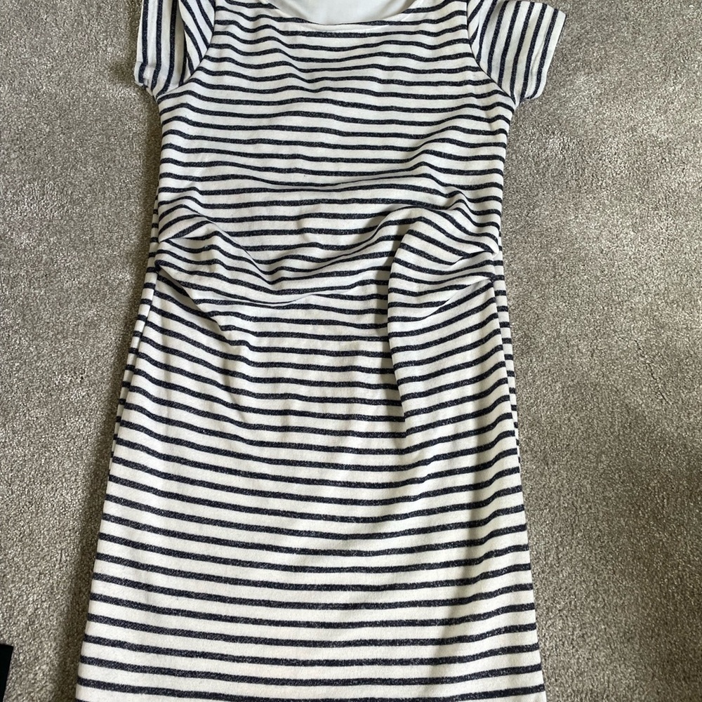 Motherhood Maternity Black and White Ruched Sheath Dress